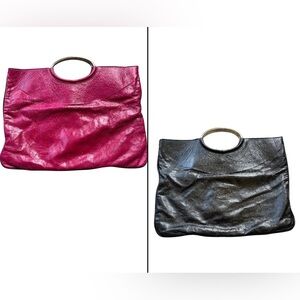 Maurizio Taiuti Color Block Leather Ring Bag